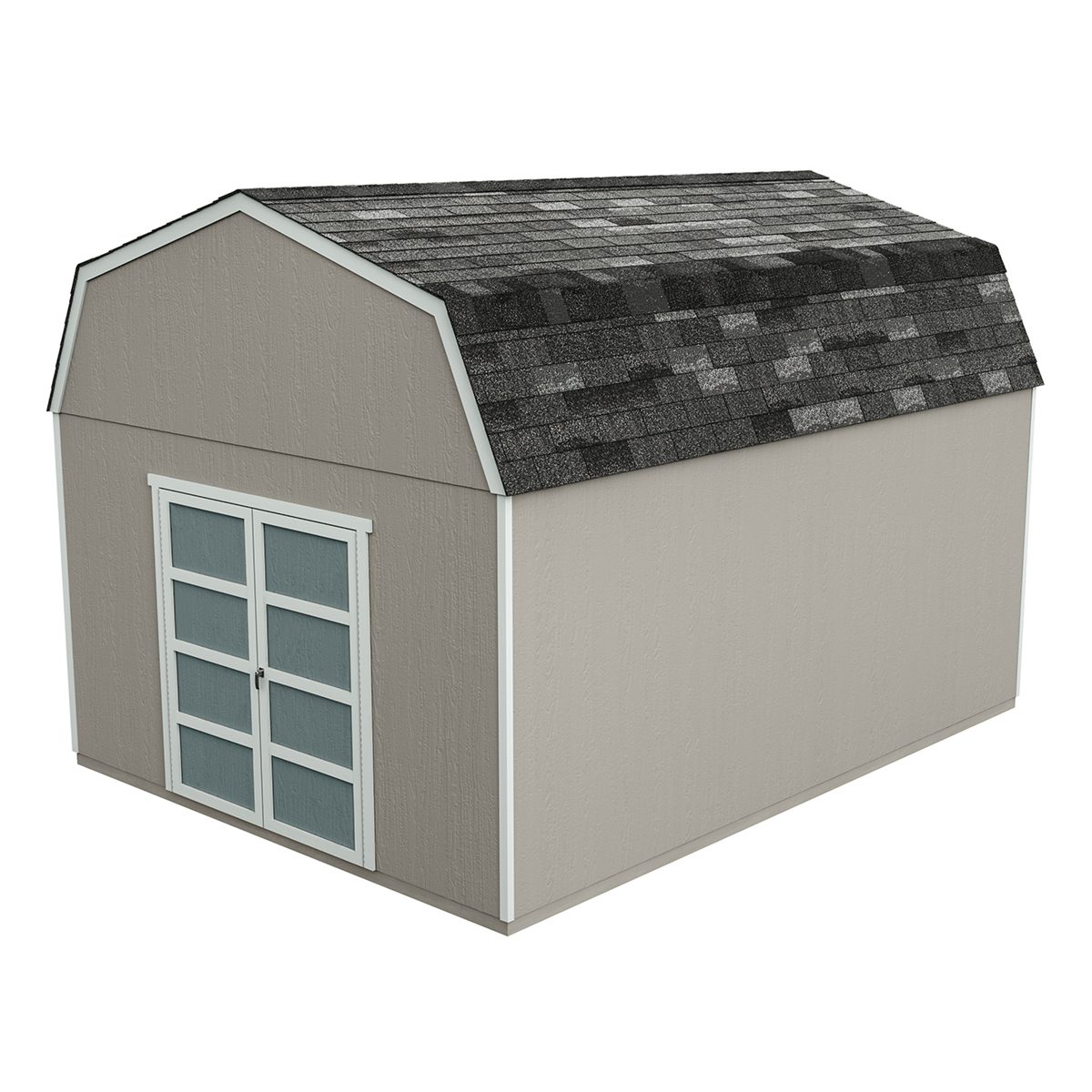 Side view of the spacious shed