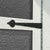 Close up of the faux hinges on the door 
