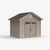 Unpainted wooden shed