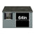 Shed with black shutters and window, featuring a door with a 64-inch measurement displayed on the door.
