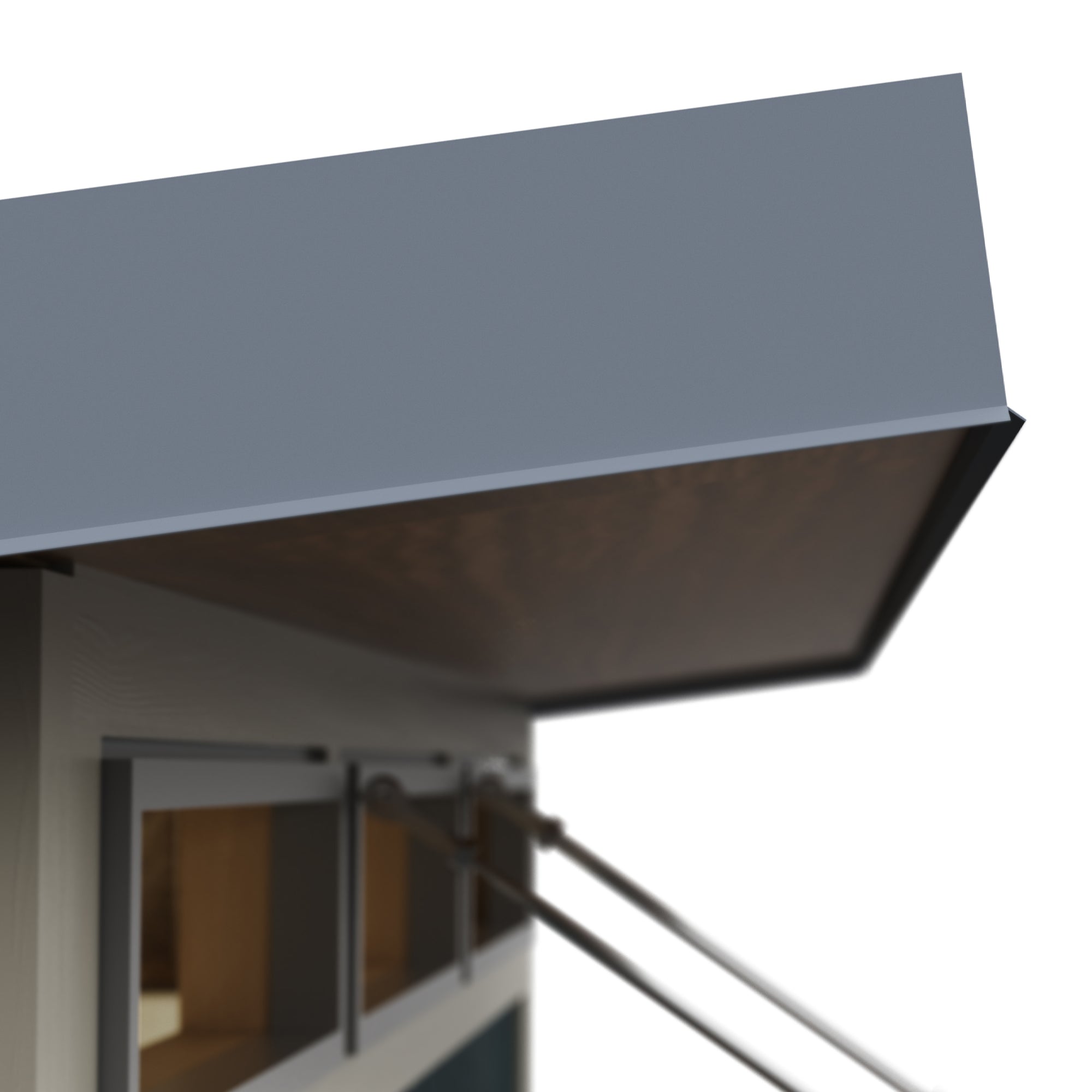 close up of the overhang