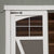 Close up of the window in the door 